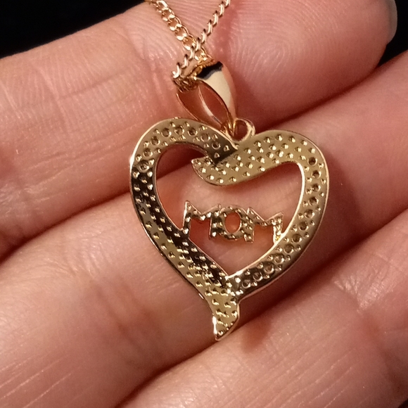 Necklace Set Mom and Heart Pendant Woman Gold Layered/Oro Laminado - Picture 7 of 12